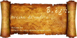 Brczko Éneás névjegykártya